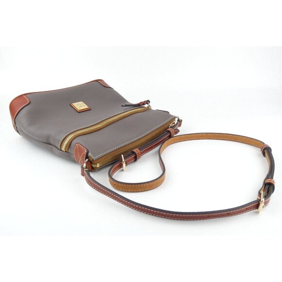 Dooney & Bourke Gray Pebble Leather Crossbody Purse - Picture 4 of 16